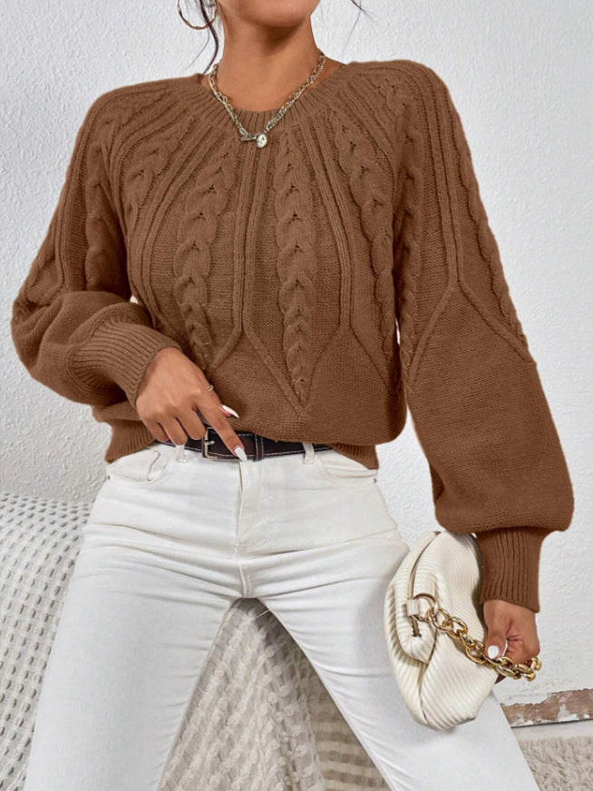 Women’s Cable-Knit Crewneck Sweater - Soft and Versatile