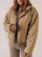 Women’s Cropped Oversized Puffer Jacket - Warm and Modern