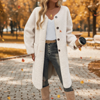 Women’s Soft Button Coat – Cozy Chic Outerwear