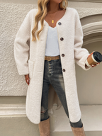 Women’s Soft Button Coat – Cozy Chic Outerwear