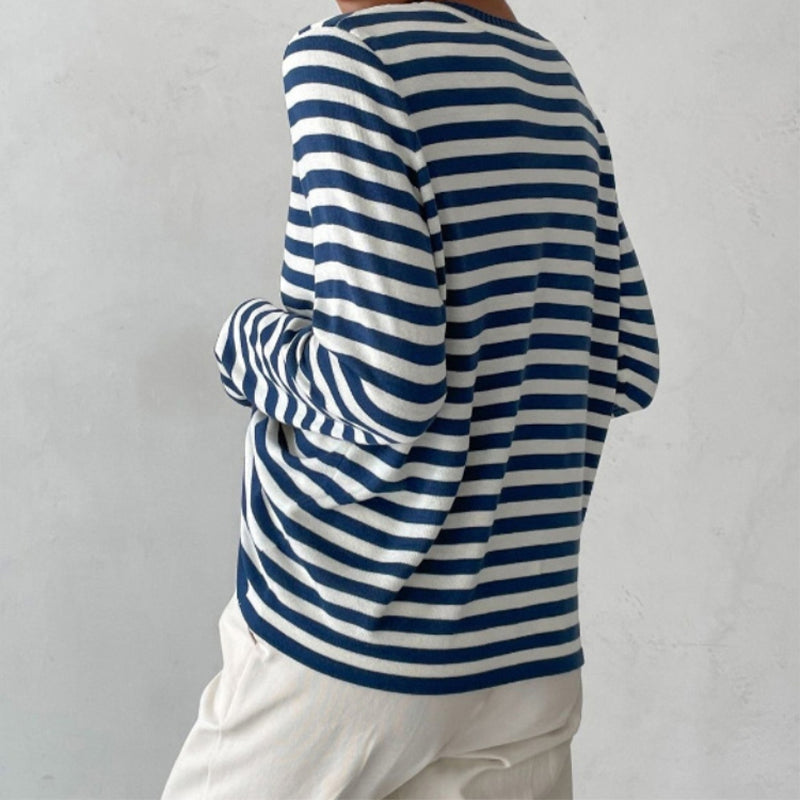 Women’s Striped Crewneck Sweater - Soft and Casual