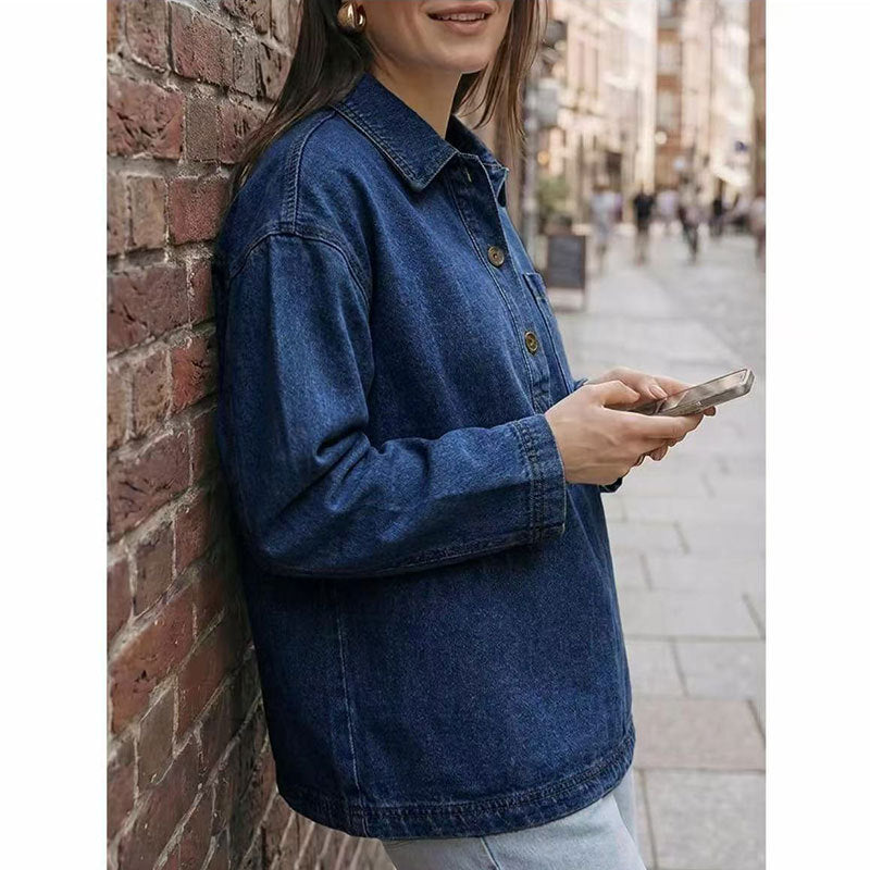 Light Blue Washed Denim Shirt - Vintage and Relaxed