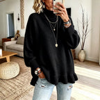 Women’s Lotus-Edge Knit Sweater – Soft Feminine Pullover