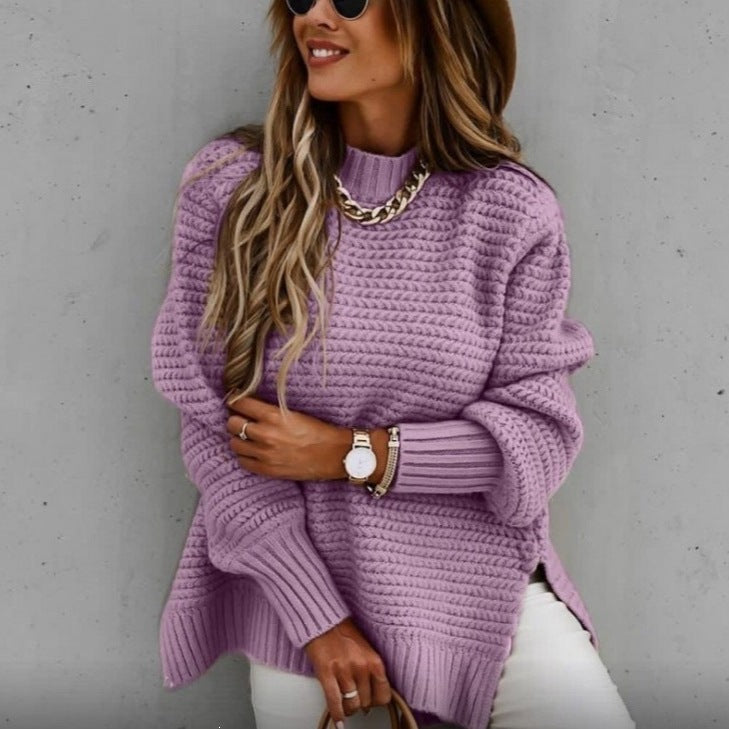 Women's Knitted Pullover - Long-Sleeve Casual Autumn Style
