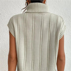 Women’s High-Neck Sleeveless Knit Vest - Soft and Versatile