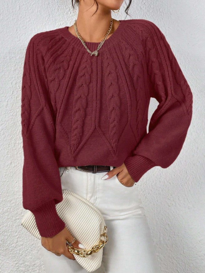 Women’s Cable-Knit Crewneck Sweater - Soft and Versatile