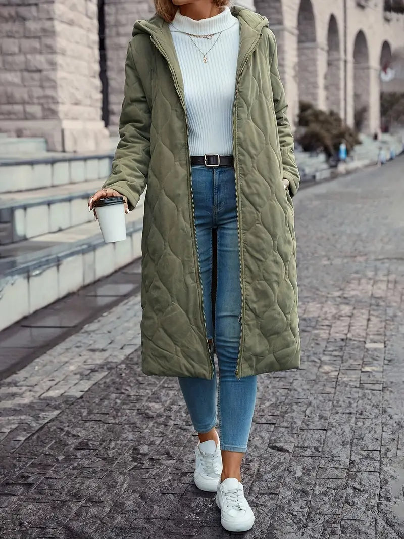 Women’s Cotton Quilted Hooded Coat – Warm Practical Outerwear