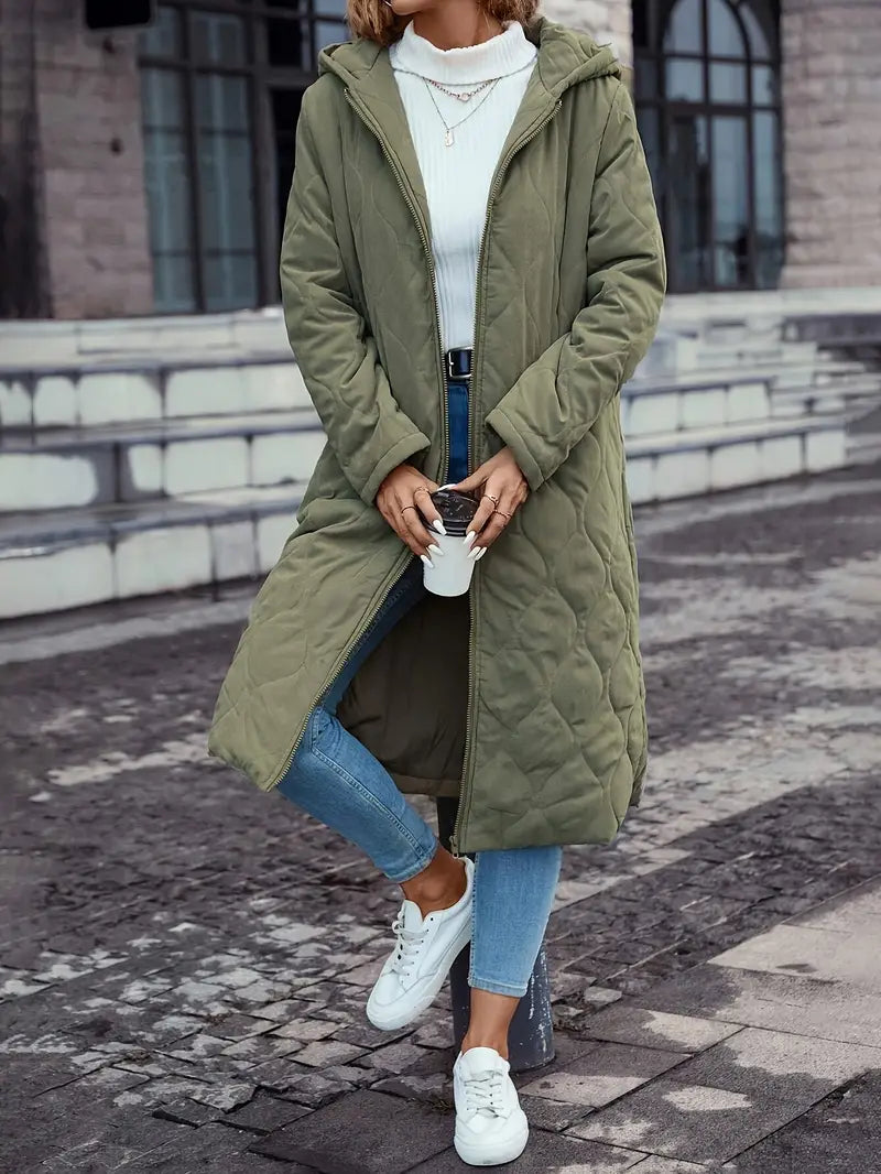 Women’s Cotton Quilted Hooded Coat – Warm Practical Outerwear