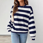 Women’s Striped Long Sleeve Top – Relaxed Modern Style