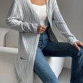 Women’s Ribbed Open Front Cardigan – Lightweight Versatile Layer