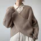 Women’s Cross-Knit Sweater – Elegant Comfortable Pullover