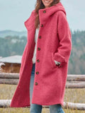 Long Hooded Coat in Soft Fabric