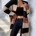 Women’s Color Block Longline Cardigan – Modern Comfortable Layer