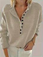 Women’s Button-Detail Pullover - Elegant and Comfortable