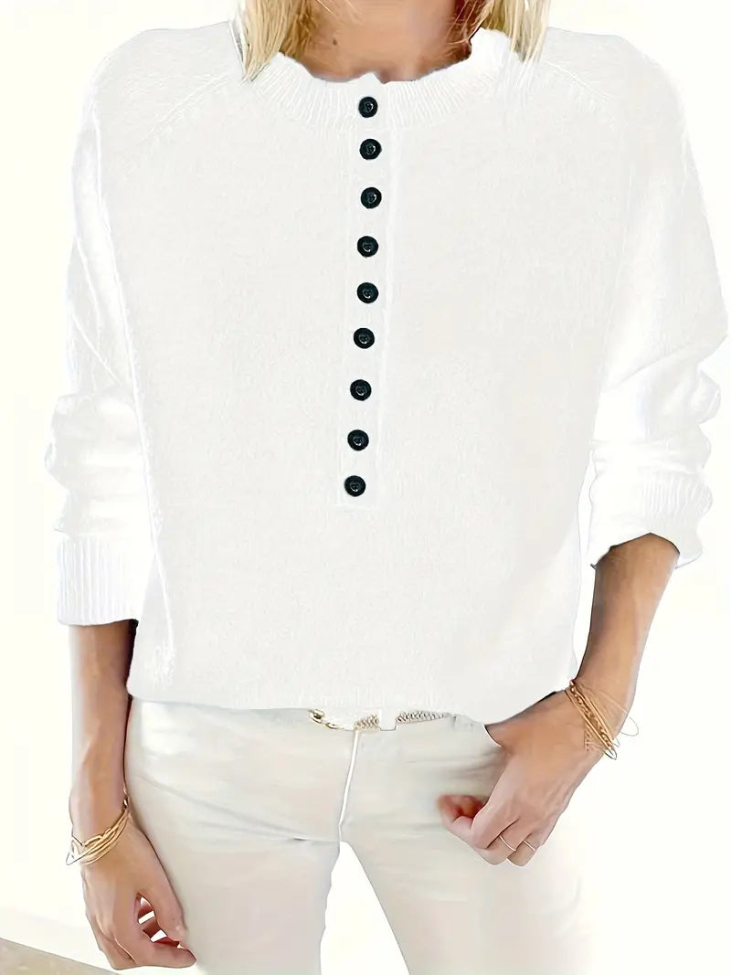 Women’s Button-Detail Pullover - Elegant and Comfortable
