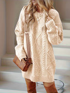 Women’s Cable Knit Sweater Dress – Warm Elegant Style