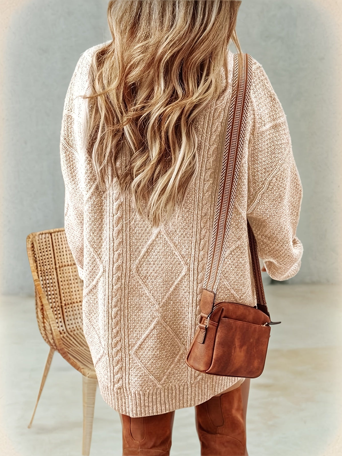 Women’s Cable Knit Sweater Dress – Warm Elegant Style