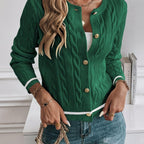 Women’s Cable Knit Cardigan – Refined Soft Layer