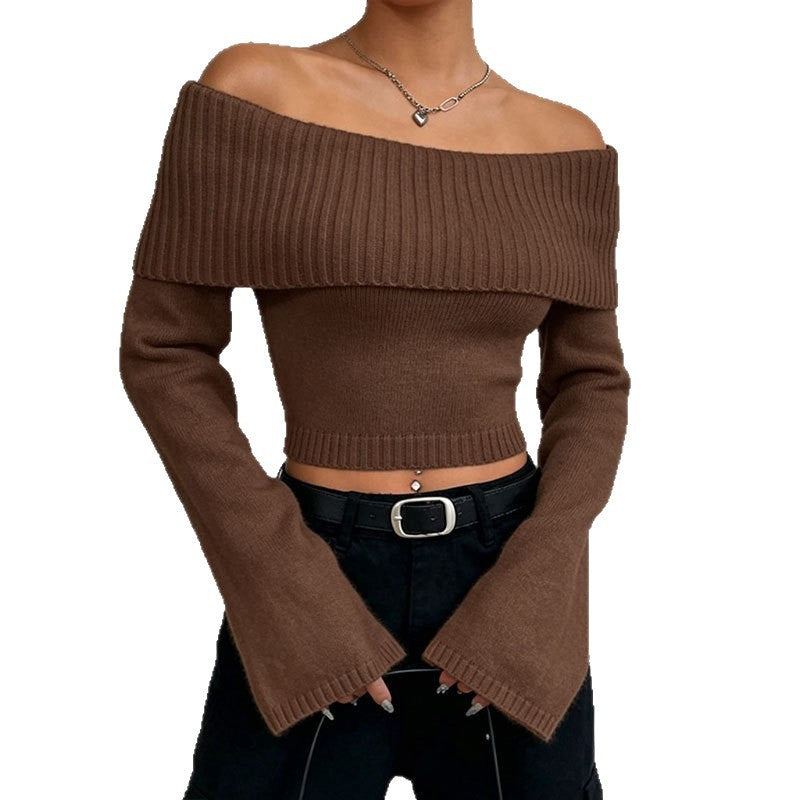 Slim Off-Shoulder Sweater - Soft and Feminine