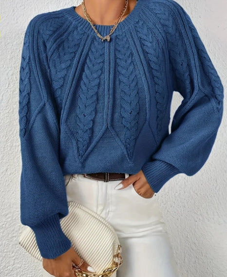 Women’s Cable-Knit Crewneck Sweater - Soft and Versatile