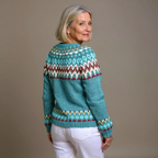 Women’s Vintage Icelandic Cardigan - Geometric and Warm