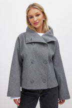 Laudomia Oversized Double-Breasted Coat - Chic and Structured
