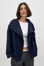 Laudomia Oversized Double-Breasted Coat - Chic and Structured