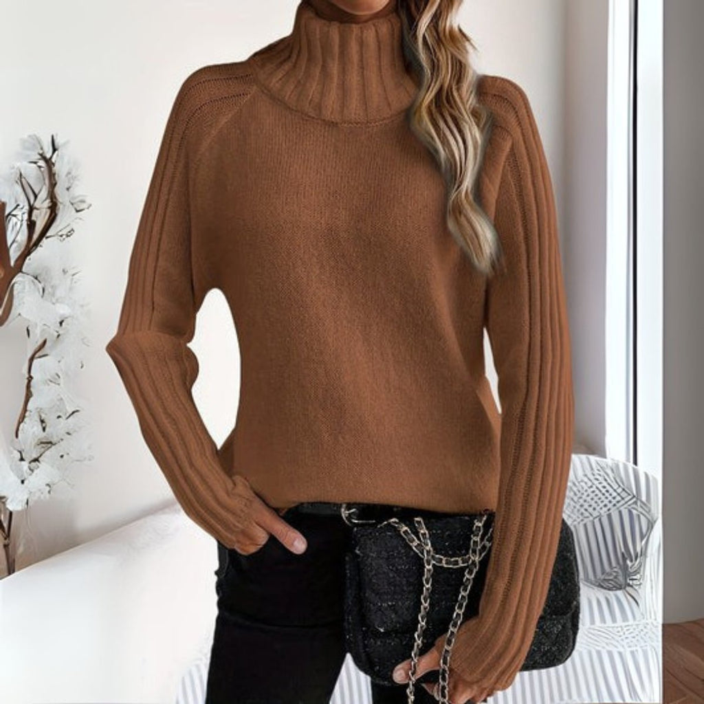 Women’s Ribbed Turtleneck Sweater - Soft and Comfortable