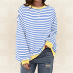 Juliana Striped Relaxed Sweater - Easy and Light