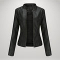 Fitted Leather-Look Biker Jacket