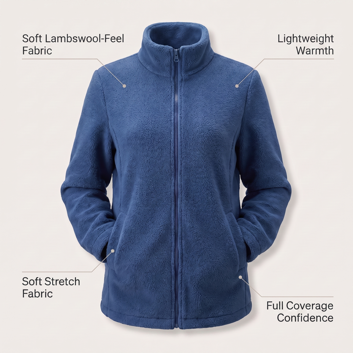 Women’s Lambswool-Look Jacket - Warm and Elegant