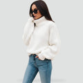 Women’s Chunky Turtleneck Sweater – Warm Ribbed Knit Pullover