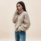 Women’s Chunky Turtleneck Sweater – Warm Ribbed Knit Pullover